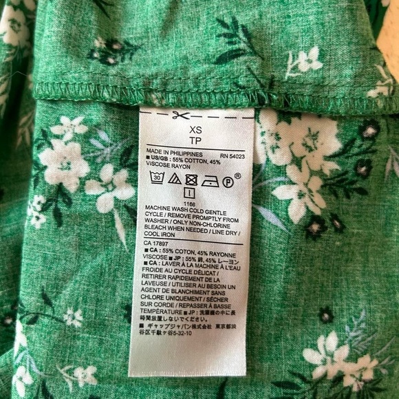 Banana Republic Kelly Green Floral Fit-and-Flare Dress -XS 💚 - Picture 6 of 8